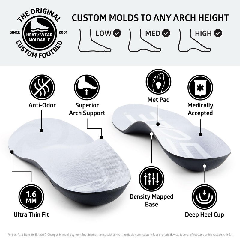 SOLE Active Thin + Met Pad Insoles - Custom Moldable Orthotic Support for Any Arch Type, Plantar Fasciitis Relief - Mens Size 6/Womens Size 8, 1 Pair - Image 3